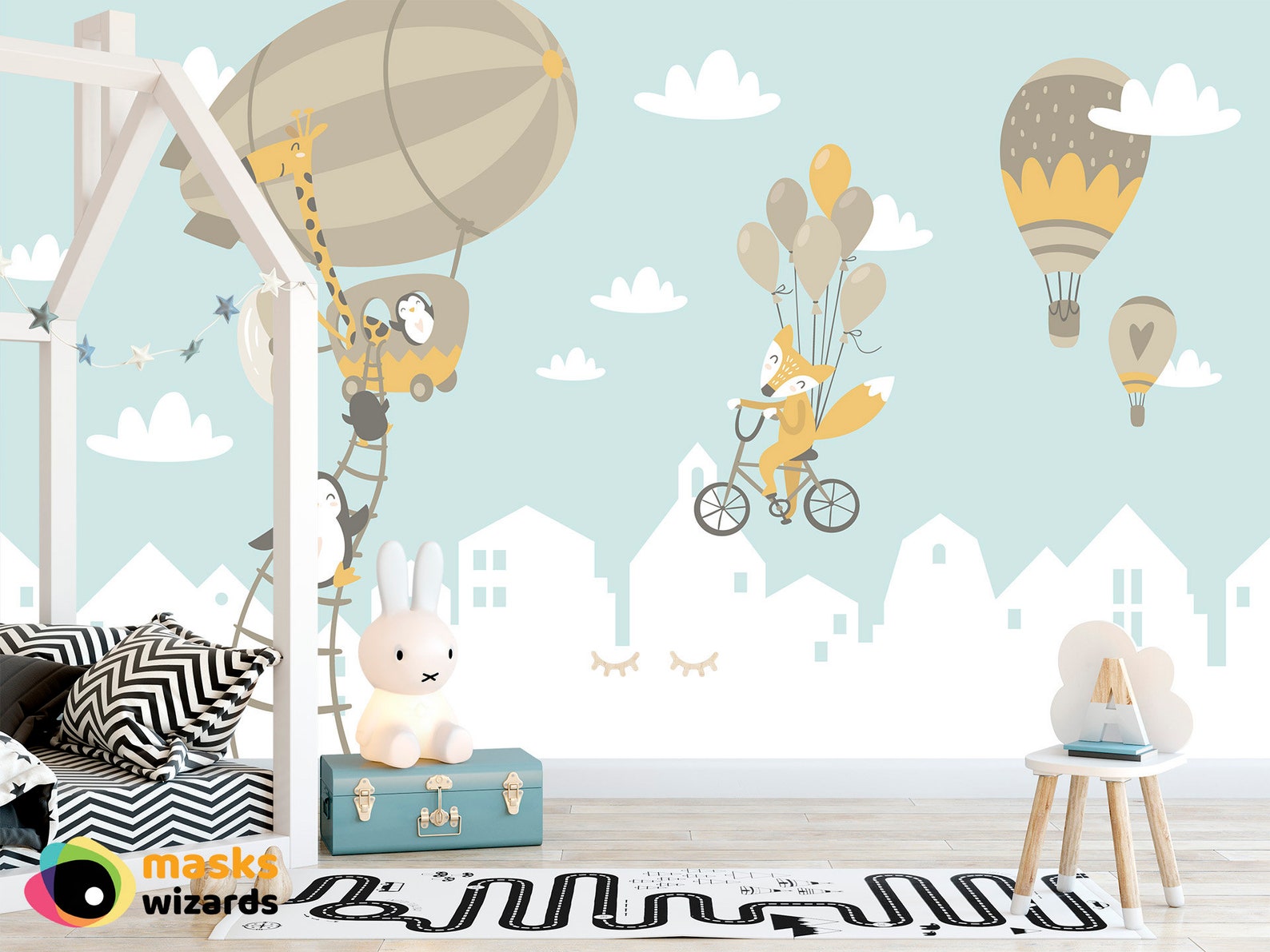 Hot Air Balloon Themed Removable Peel and Stick Wall Paper - Etsy