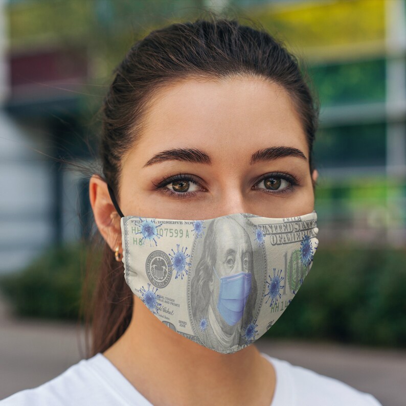 100 Dollar Bill Mask Face Mask Fun Mask Trendy Masks Etsy