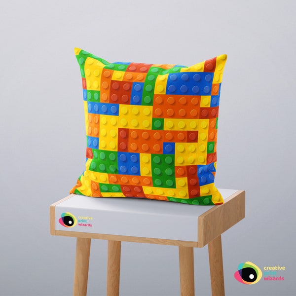 Blocks & Bricks  Design Pillowcase, Fun Pattern Pillowcase,Comfortable Decorative Throw Pillow Covers,Cushion Cover for Home,Sofa,Travel