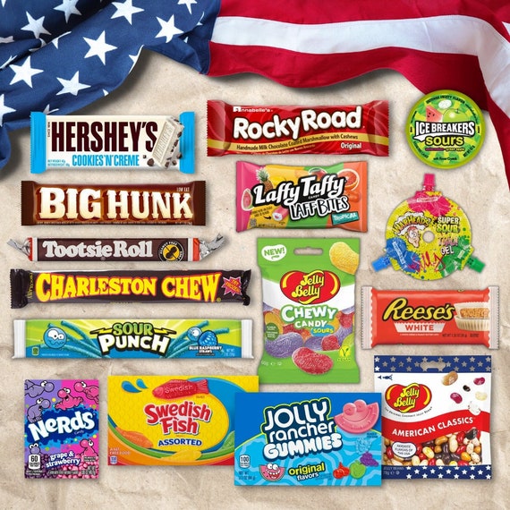 American Snack Box letterbox Size American Candy and Chocolate Birthday /  Thank You / Leaving Gift / Gift Ideas / Secret Santa Idea 