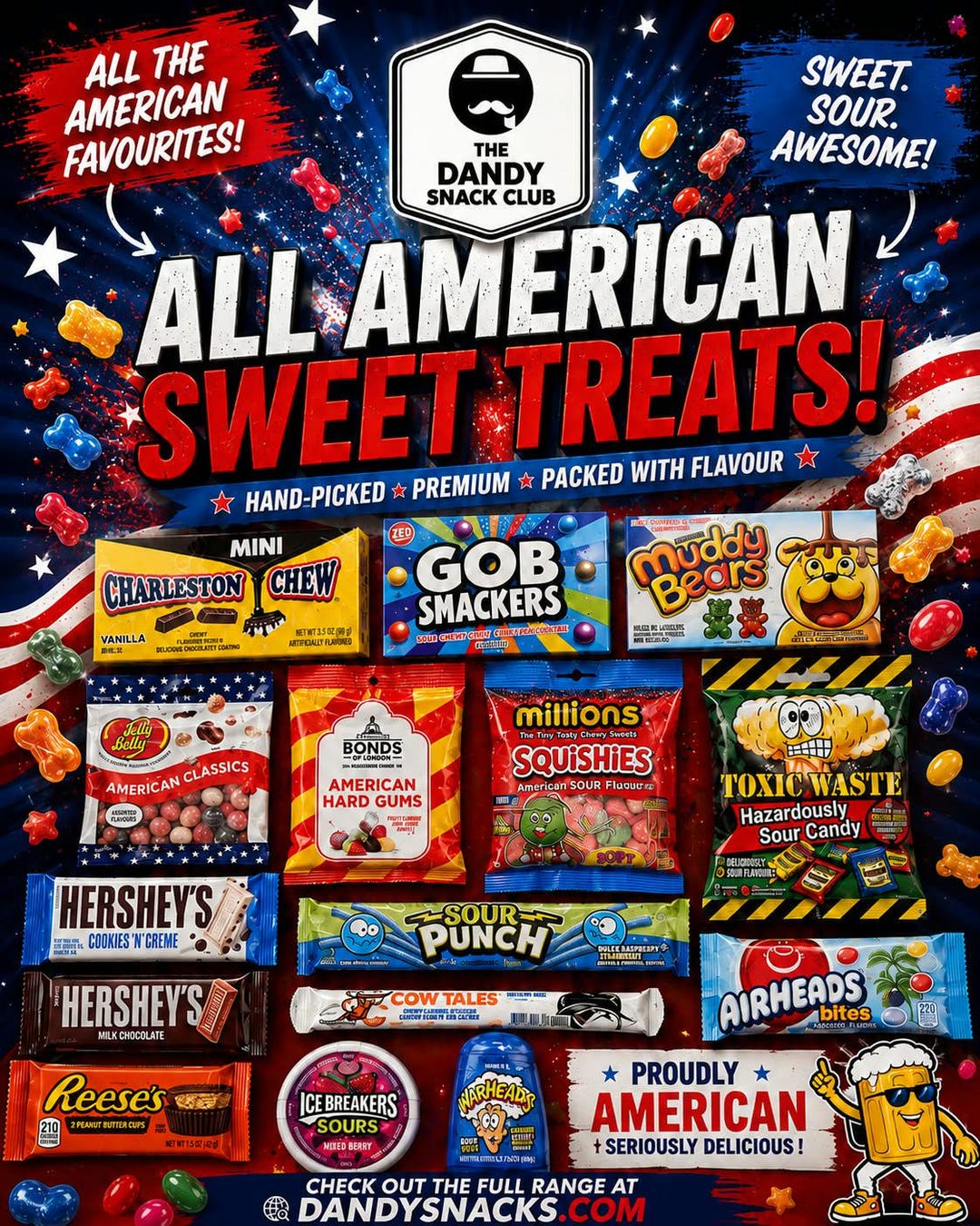 American Snack Box, US Candy, Gummies, Confectionery Treats (7