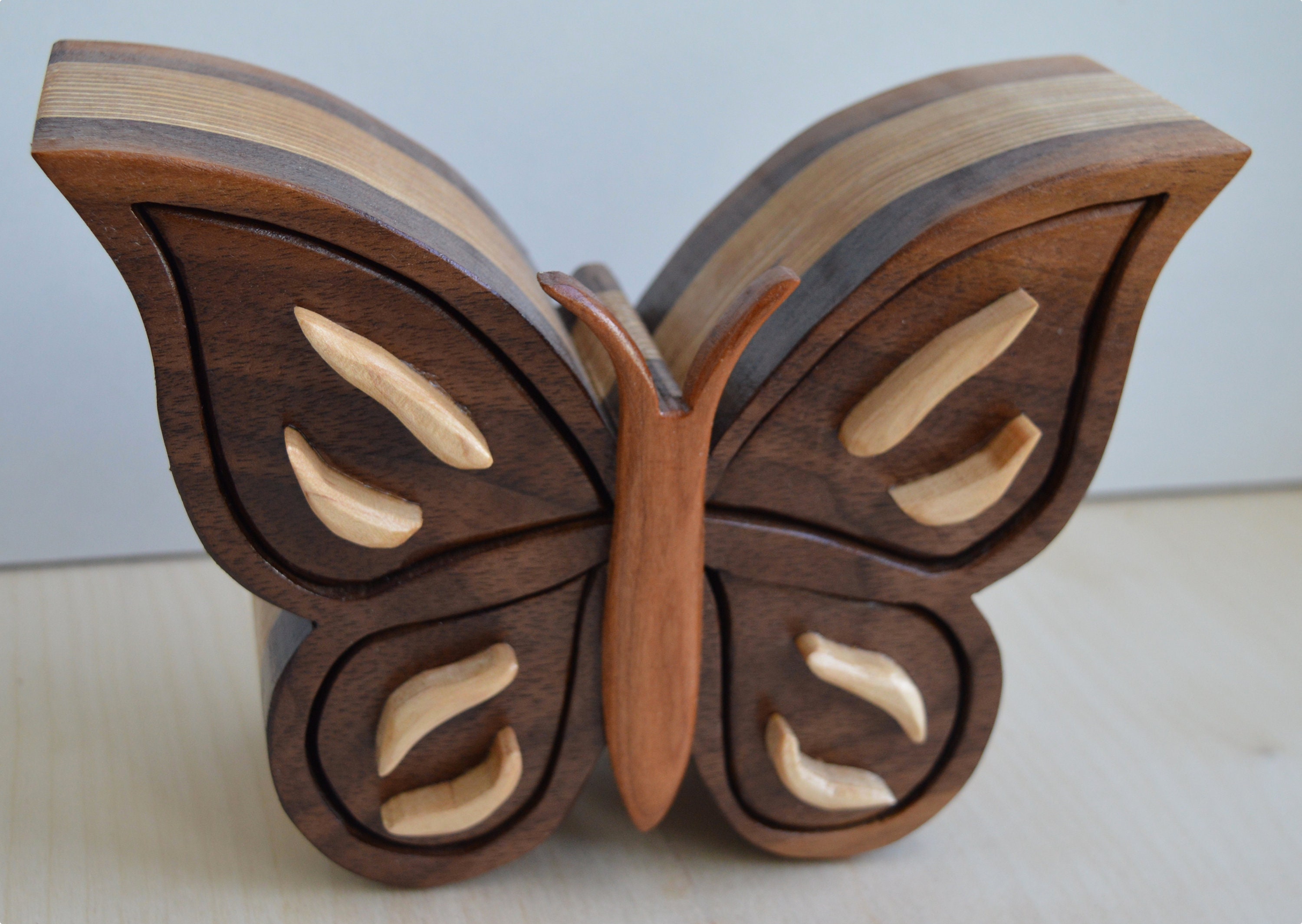 Wooden Butterfly Jewellery or Trincket Box Etsy