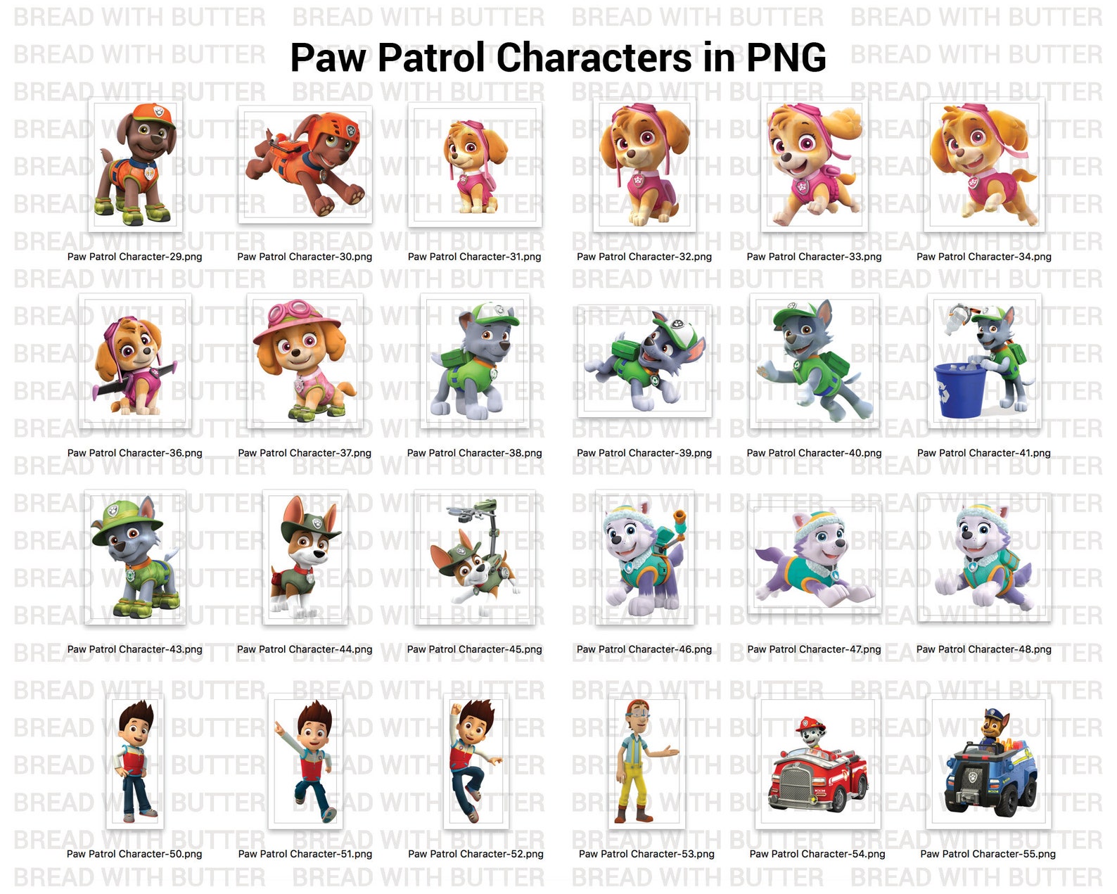 Paw Patrol Cartoon PNG Paw Patrol Clipart Paw Patrol Etsy