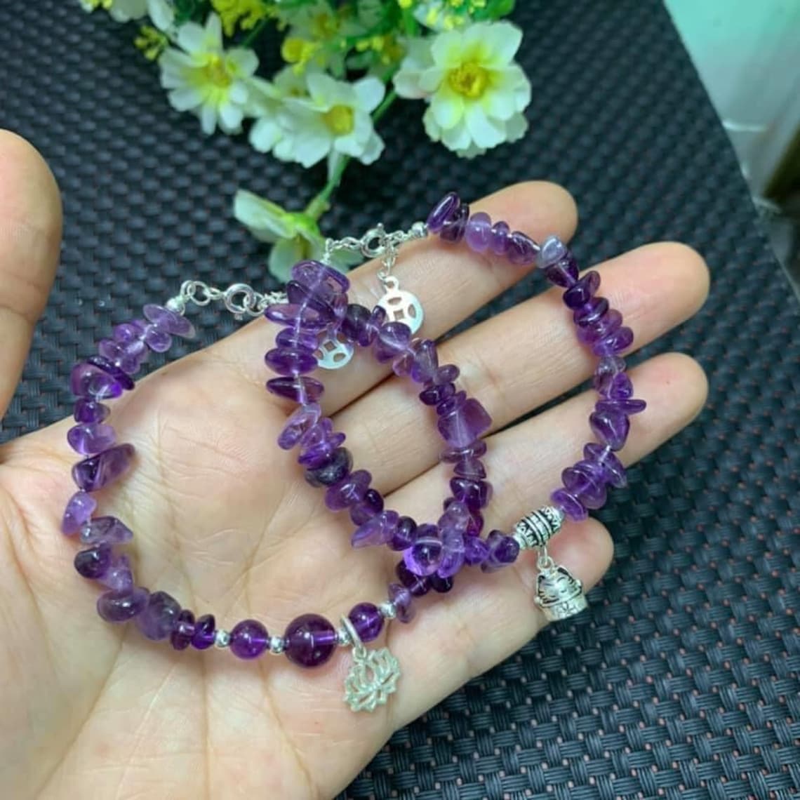 Purple stone bracelets for women | Etsy