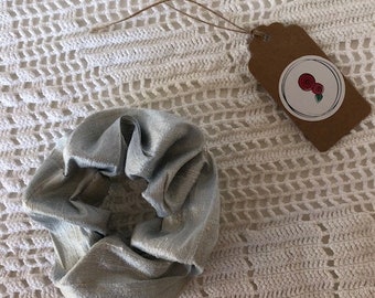 Elastico per capelli in seta grezza, accessori per capelli, braccialetto, elastico per capelli grigio argento pallido