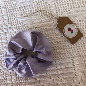 Raw silk scrunchie,  hair accessories, bracelet, lilac mauve scrunchie