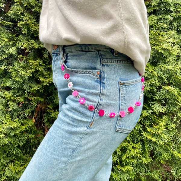 Flower Beaded Belt Chain