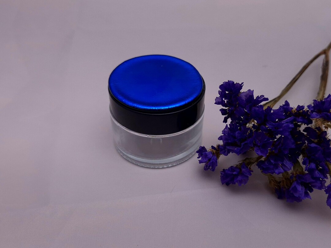 Colorful Cobalt Blue Storage Jar, Indigo Dichroic Glass Container ...