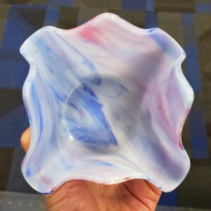 Blue + Red Makes Purple Candle Holder, Folded Colorful Glass Votive