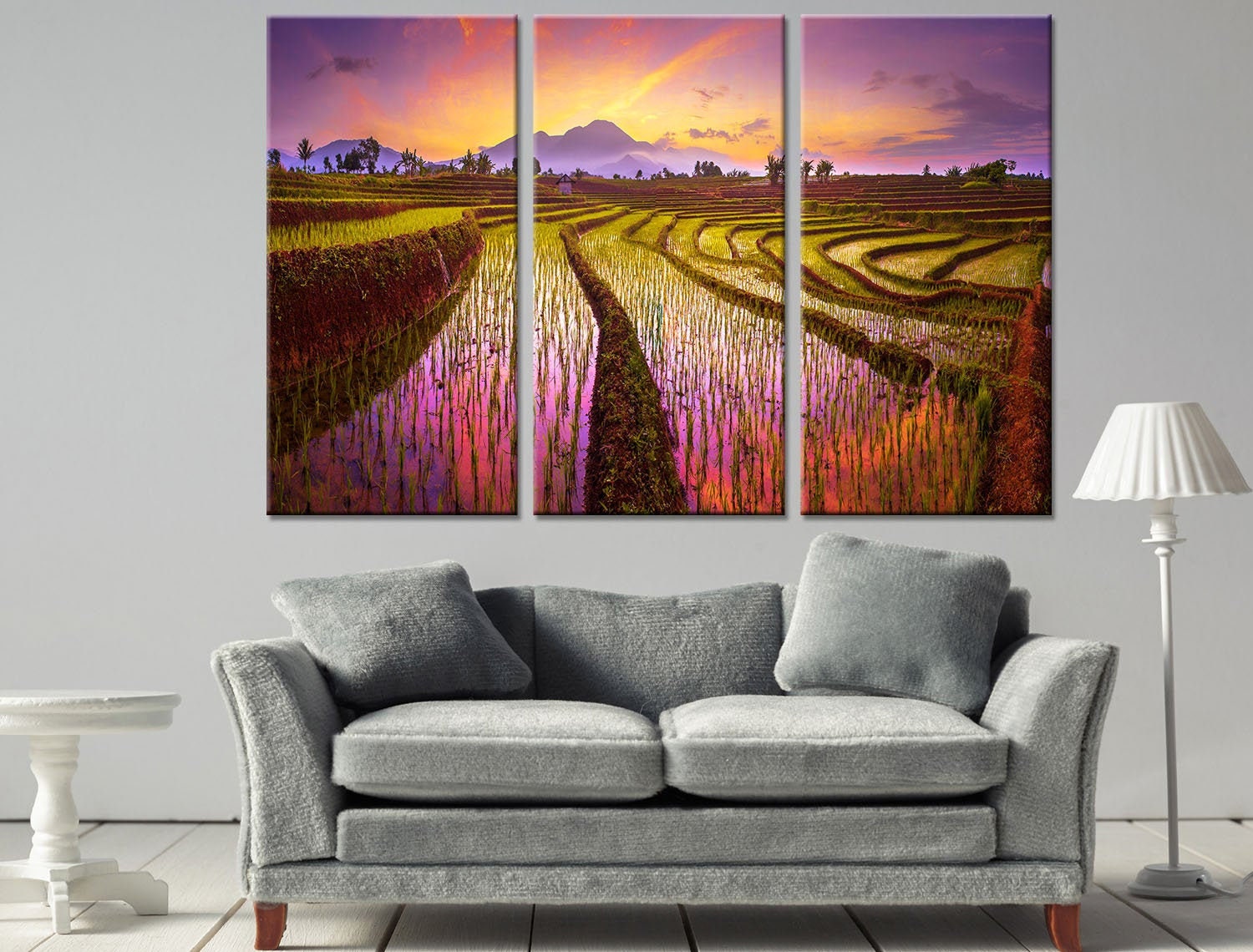 Sunrise Wall Art Fields Wall Art Sets Indonesia Wall Decor Sky Etsy