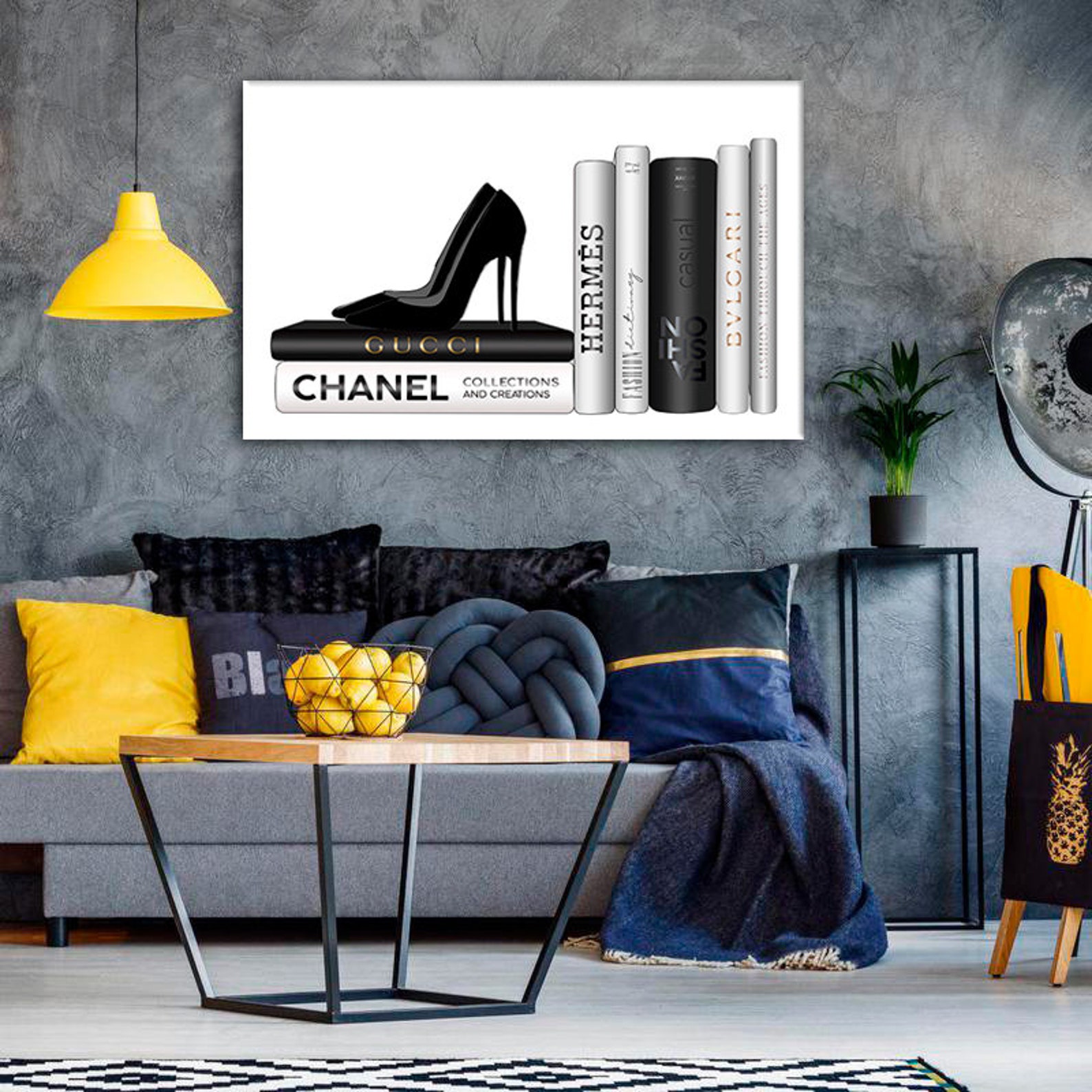 Shoes wall art Shoes print Shoes canvas Shoes decor Fashion Etsy