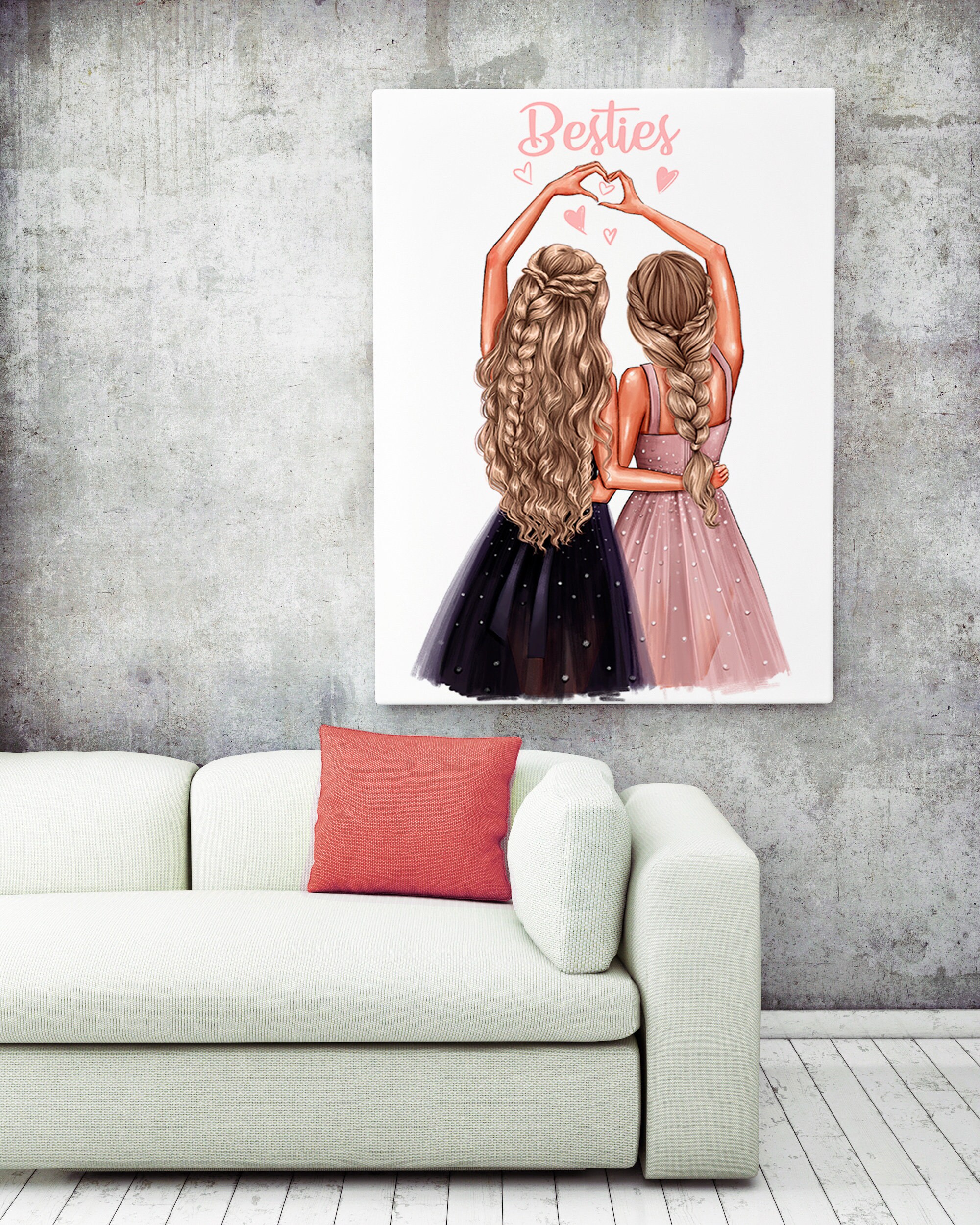 Best Friends Art Besties Wall Art Besties Gift Besties Poster | Etsy UK