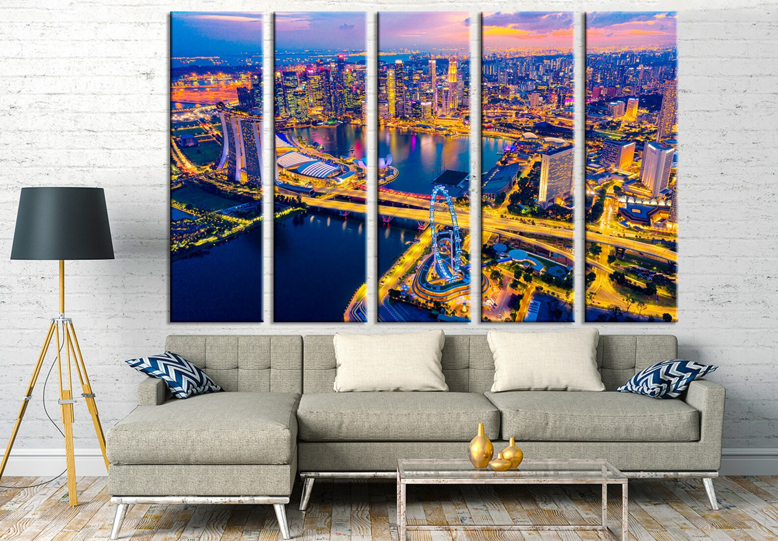 Aerial View of the Singapore Landmark Wall Art Singapore | Etsy