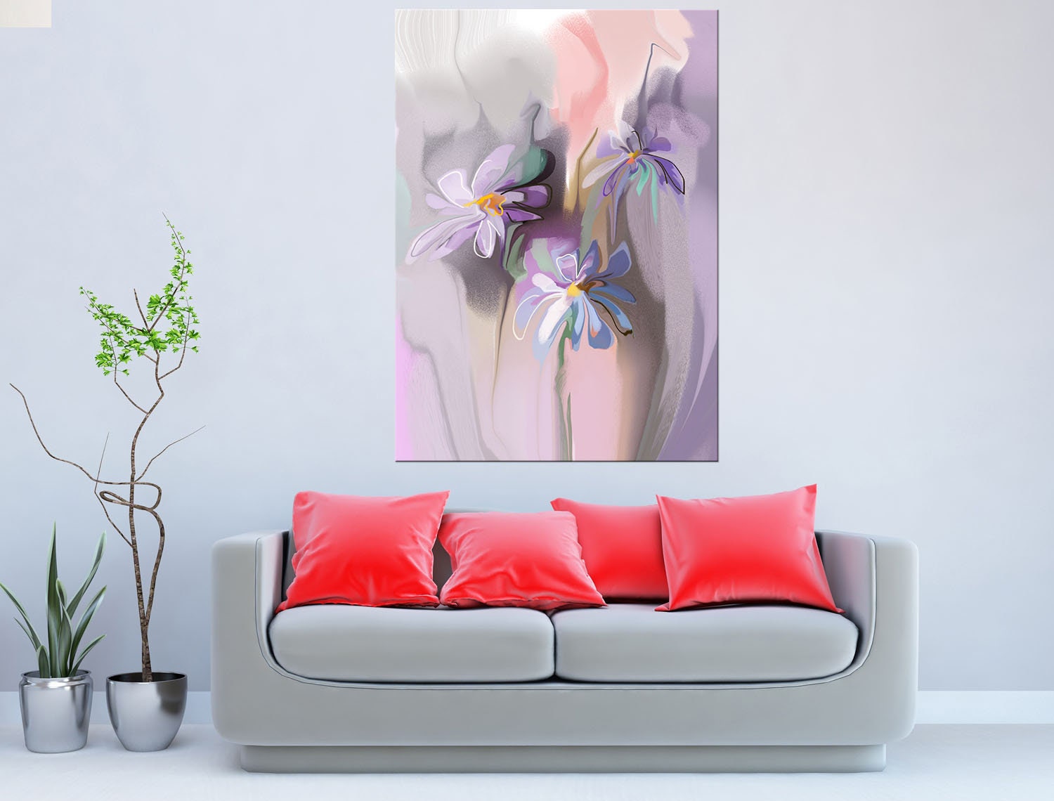 Oil painting wall art Aesthetic room décor Bouquet art print | Etsy