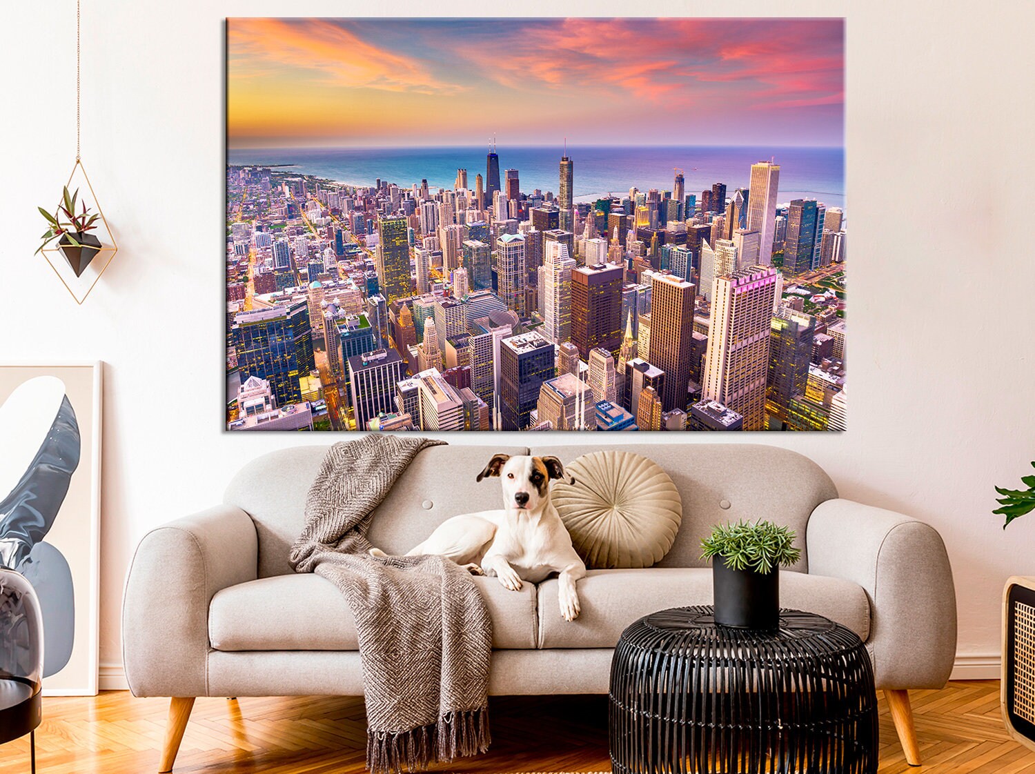 Chicago wall art Illinois canvas print USA downtown city Etsy