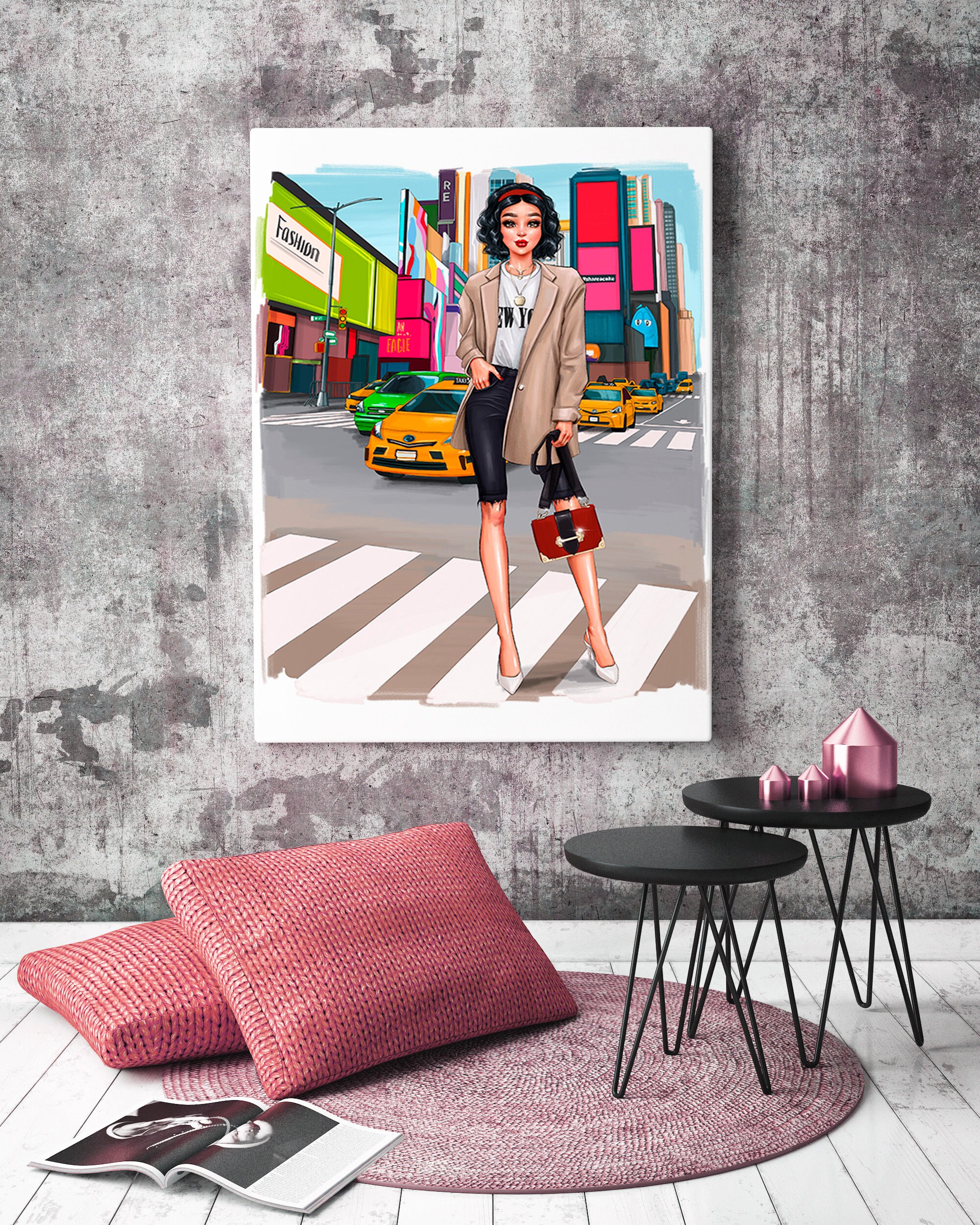Fashion canvas art Fashion girl print Fashion girl art Fashion Etsy