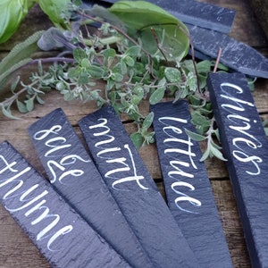 Plant slate labels - order minimum of 4 - price is for each label - measuring 15cm x 2cm.