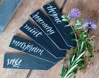 Plant Slate Labels - commande minimum de 4 - le prix est pour chaque étiquette -10cm x 2.5cm