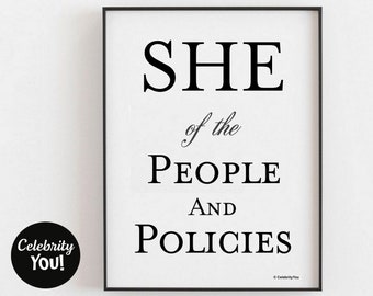 HR Human Resources PRINTABLE Office Decor, She of People and Policies Poster, Woman  Manager Gift, Desk Name Sign, INSTANT Digital Download