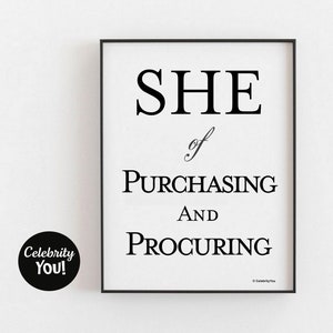 Définition du responsable des achats imprimable : décoration de bureau amusante, affiche d'approvisionnement (téléchargement numérique)