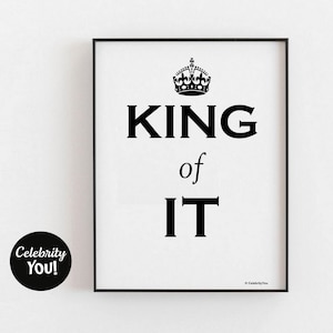 Decoración de oficina de tecnología de la información King of IT PRINTable, signo de nombre del CIO, regalo del director de TI, impresión de póster, humor, descarga DIGITAL