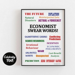 Economist Swear Words Printable Office Decor: Funny Educational Economics Poster, Pet Peeves Poster (Download)