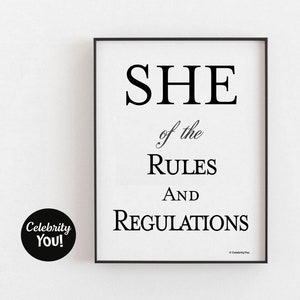 Compliance Officer PRINTABLE Office Decor, Woman Compliance Manager Gift, Funny Job Title Desk Sign, She Rules Regulations, INSTANT Download