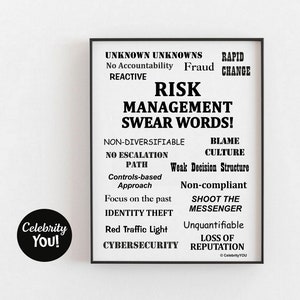 Risk Management Swear Words PRINT, Home Office Decor, Funny Risk Manager Gift, Risk Analyst Present, Pet Peeves Poster, Risk Quotes, Humor