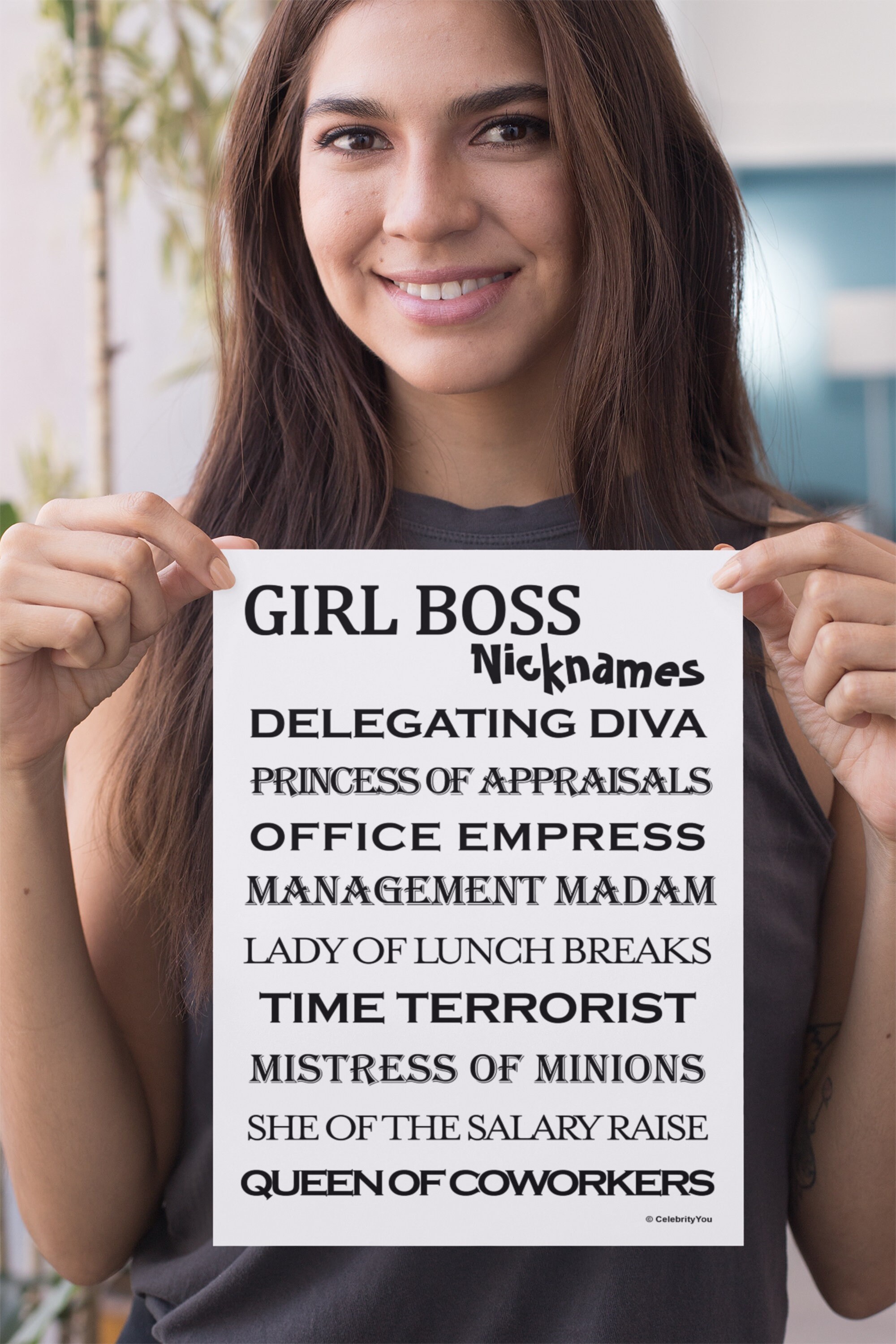Girl Boss Nicknames PRINTABLE Office Decor Print Funny Boss Etsy