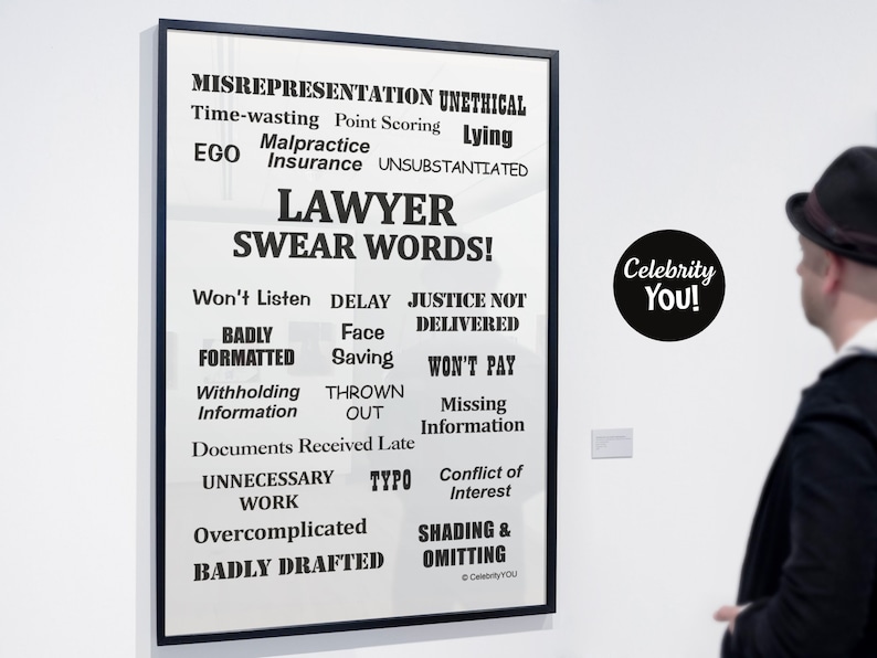 Lawyer Swear Words PRINTABLE Law Office Decor, Funny Lawyer Gift, Pet