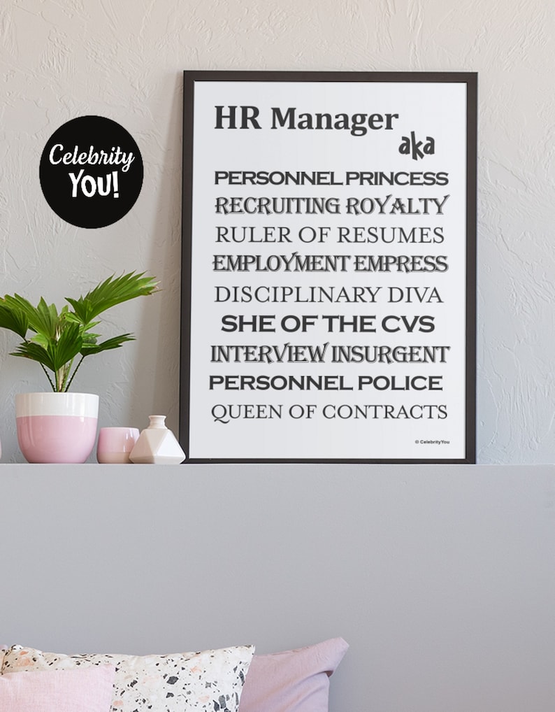 HR Manager Aka PRINTABLE Human Resources Office Decor, Woman Manager