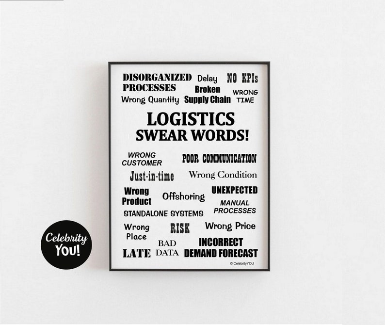 Logistics Swear Words PRINTABLE Office Decor, Funny Logistics Manager