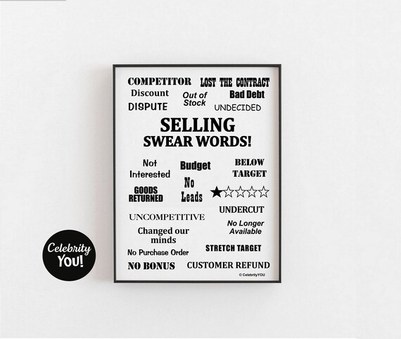 Accounting Swear Words PRINTABLE Accountant Poster Print 