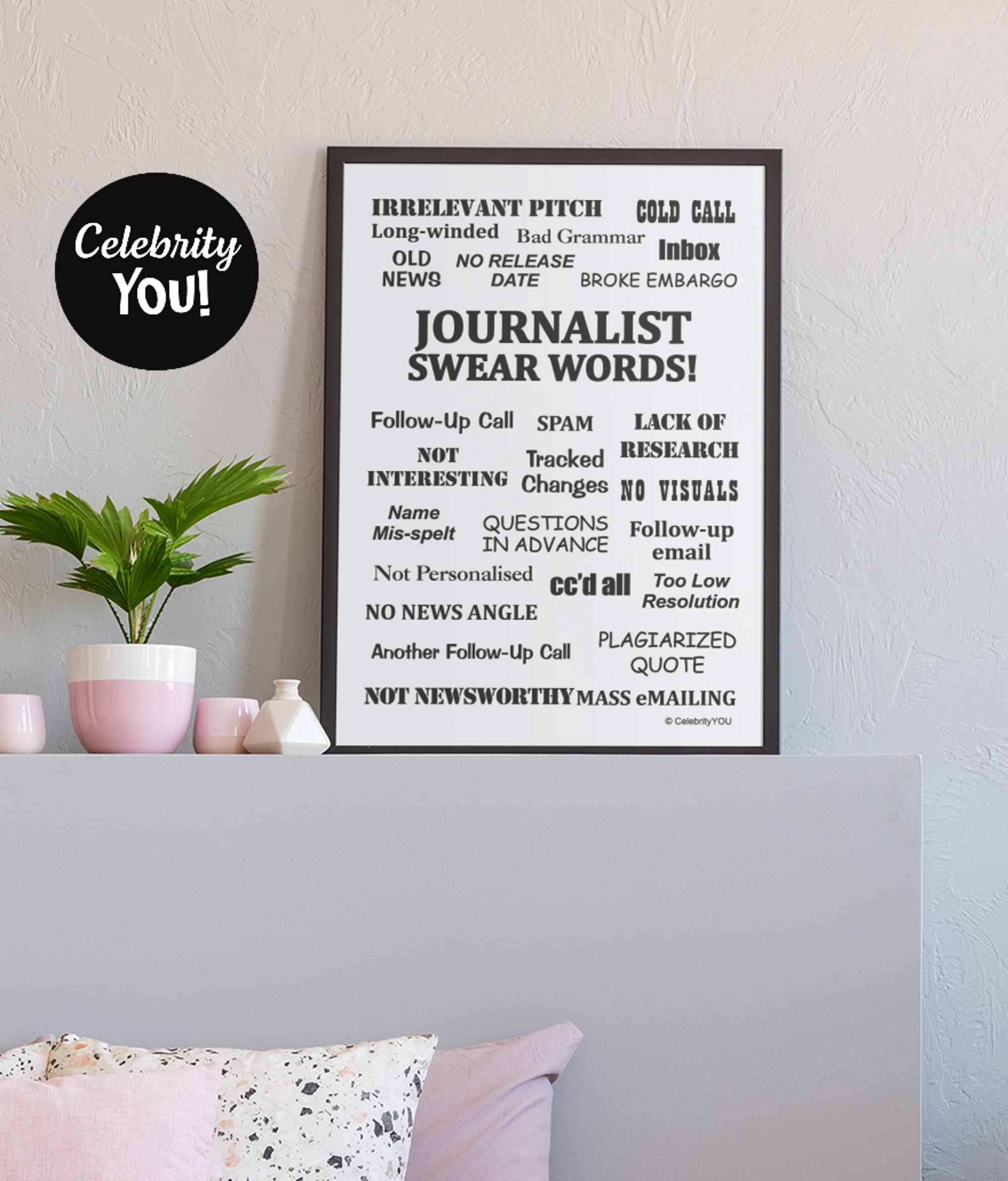 Journalist Swear Words PRINTABLE Office Sign, Annoyingly Funny Gift, PR