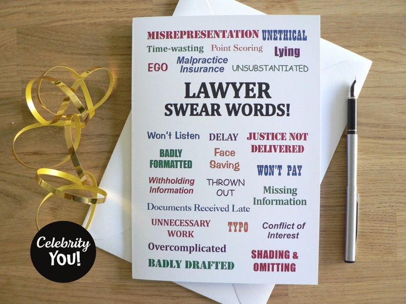 Lawyer Swear Words Annoyingly Funny Lawyer Greeting Card, Lawyer