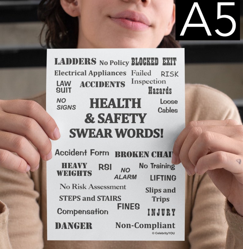 Health & Safety Swear Words PRINT, Safety Office Decor, Funny Birthday