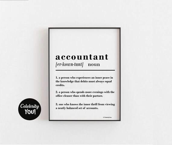 Definition of an Accountant Quote Poster Print Accounting 