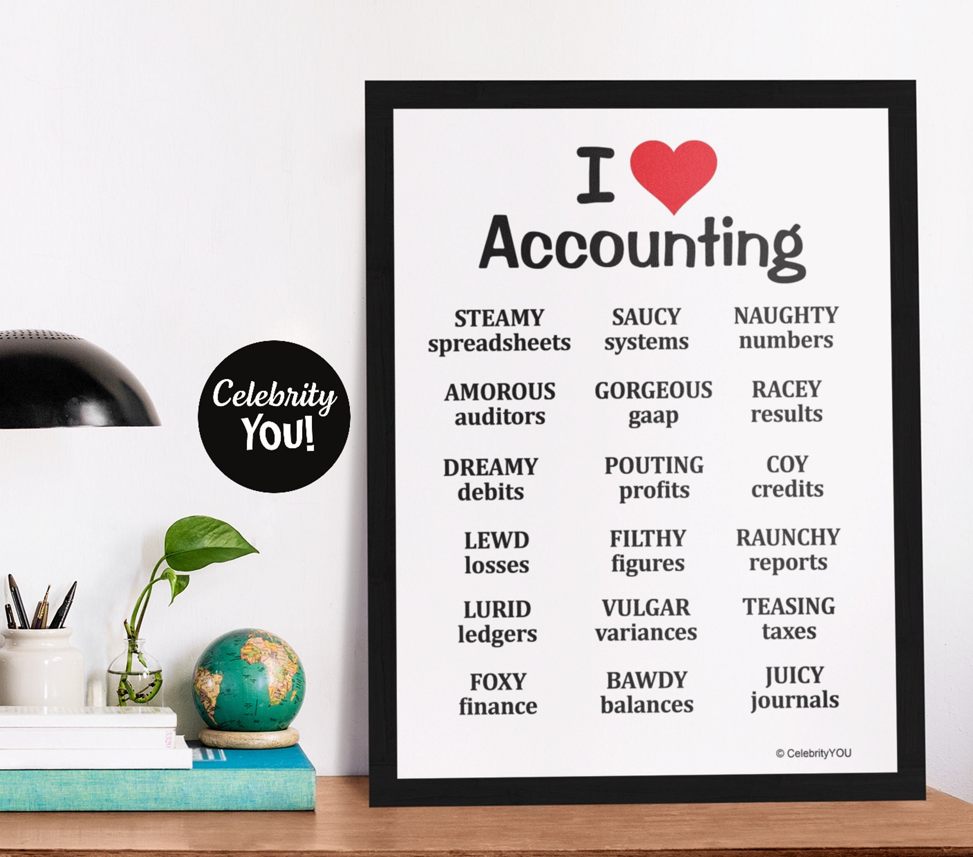 I Love Accounting PRINTABLE Sign Poster Funny Accountant Etsy
