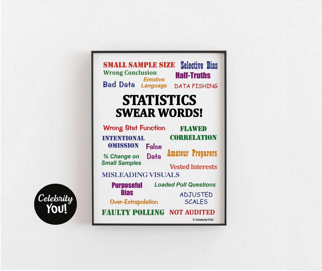 Statistics Swear Words PRINT COLOR Office Sign Funny