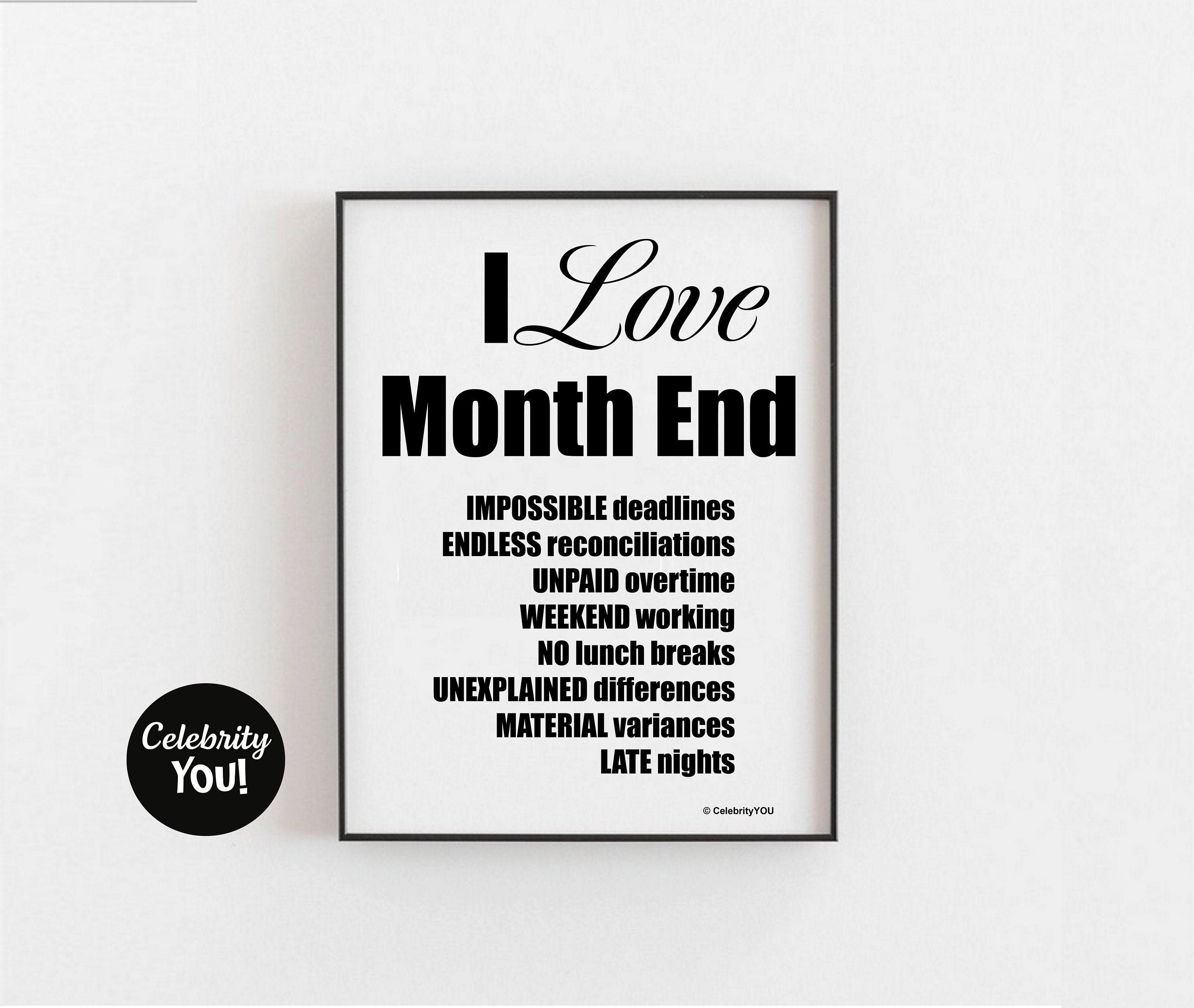 Reasons I Love Month End PRINTABLE Accounting Sign Print - Etsy Reasons I Love Month End PRINTABLE Accounting Sign Print - Etsy