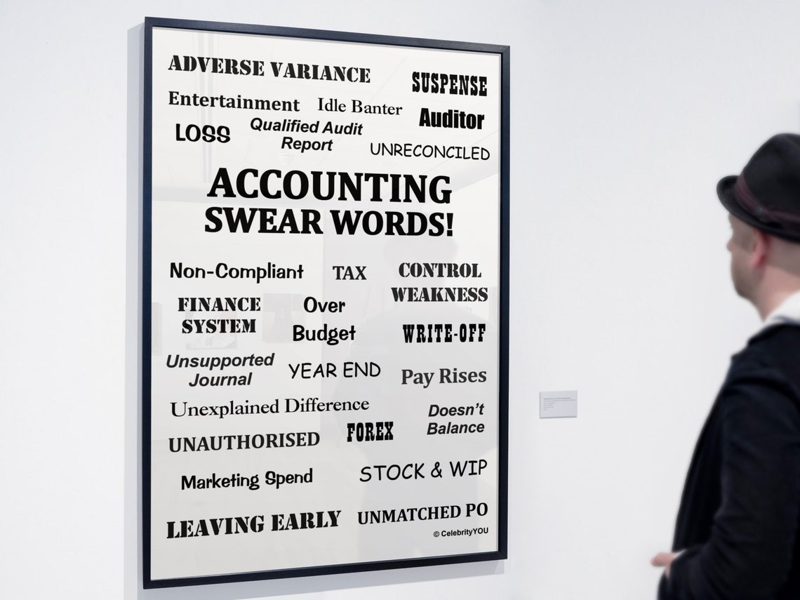 Accounting Swear Words PRINTABLE Accountant Poster Print | ACCOUNTANT ...
