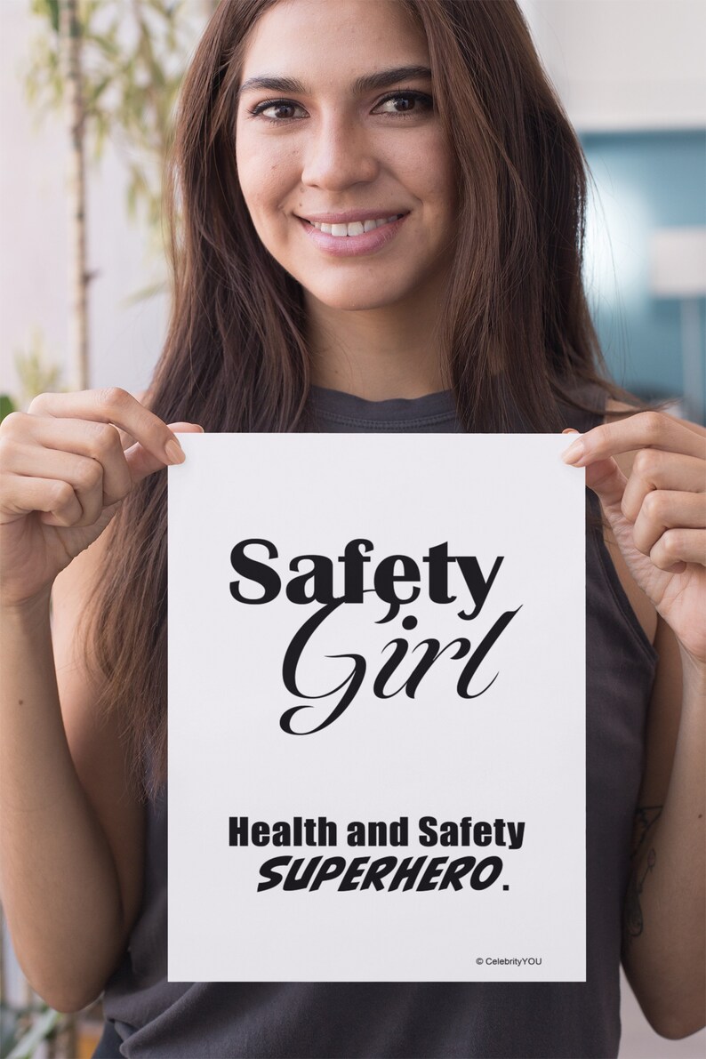 Safety Girl PRINTABLE Health & Safety Sign, Funny Woman Manager Gift