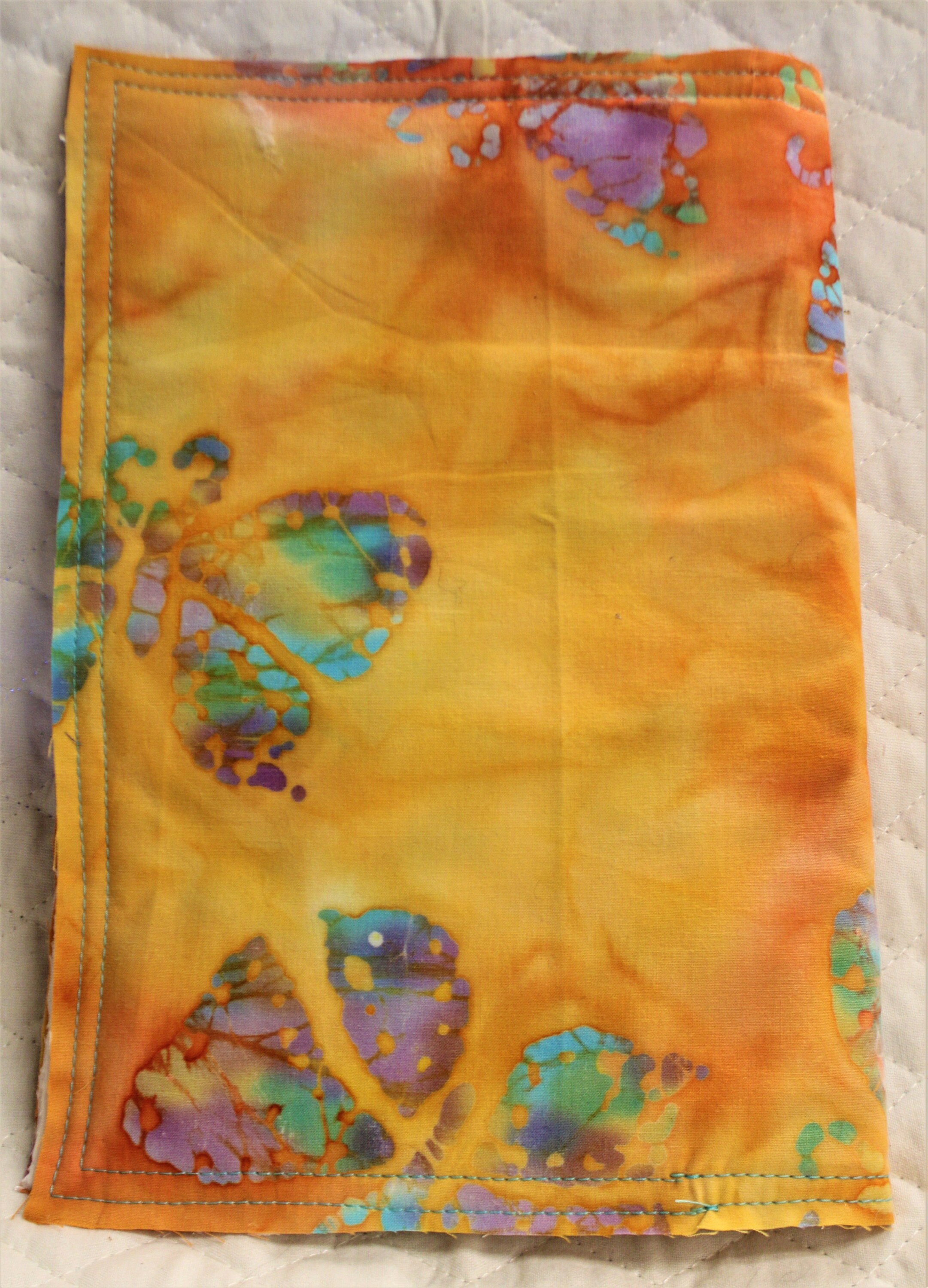 Fabric Junk Journal Cover A118. Batik Fabric Journal Cover. Scrapbook