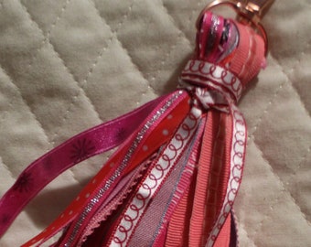 Tassel #1 Ribbon Tassel for Junk Journal. Purse Charm.