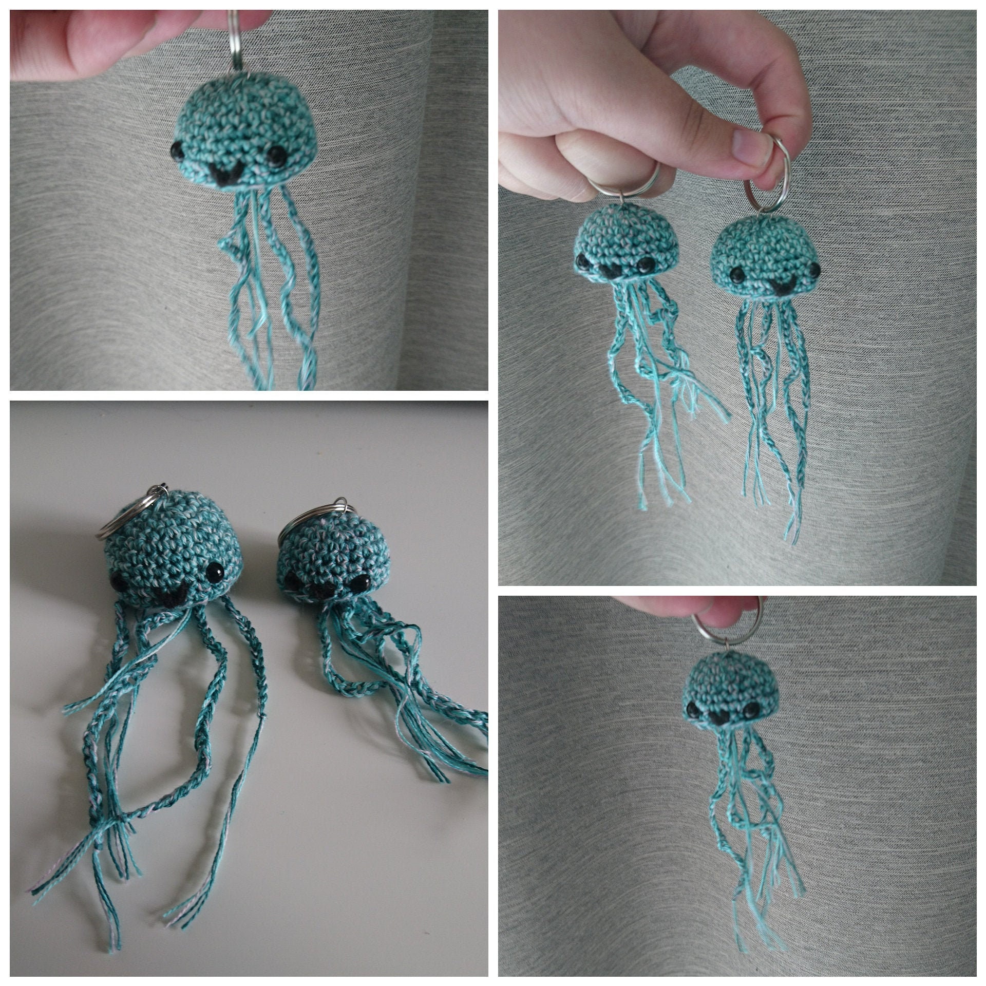 How to make Jellyfish keychain.DIY souvenir. beaded keychain tutorial. 