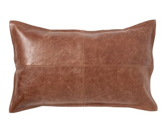 Leather pillow case | Etsy Genuine leather pillow | Etsy