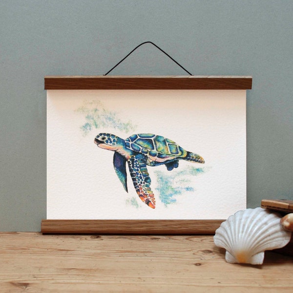 Zeeschildpad print, zee kunst, schildpad schilderij, kust print, tropische oceaan, decor van het huis, zeeschildpad, onderwater dieren print