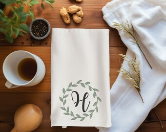 Moderne boerderij aangepaste naam of minimalistische keukenhanddoek met monogram