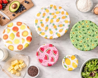 5 Pezzi Coperture in tessuto riutilizzabili, coperture per ciotole, tazze, pentole, coperture elastiche antipolvere, coperture per pentole