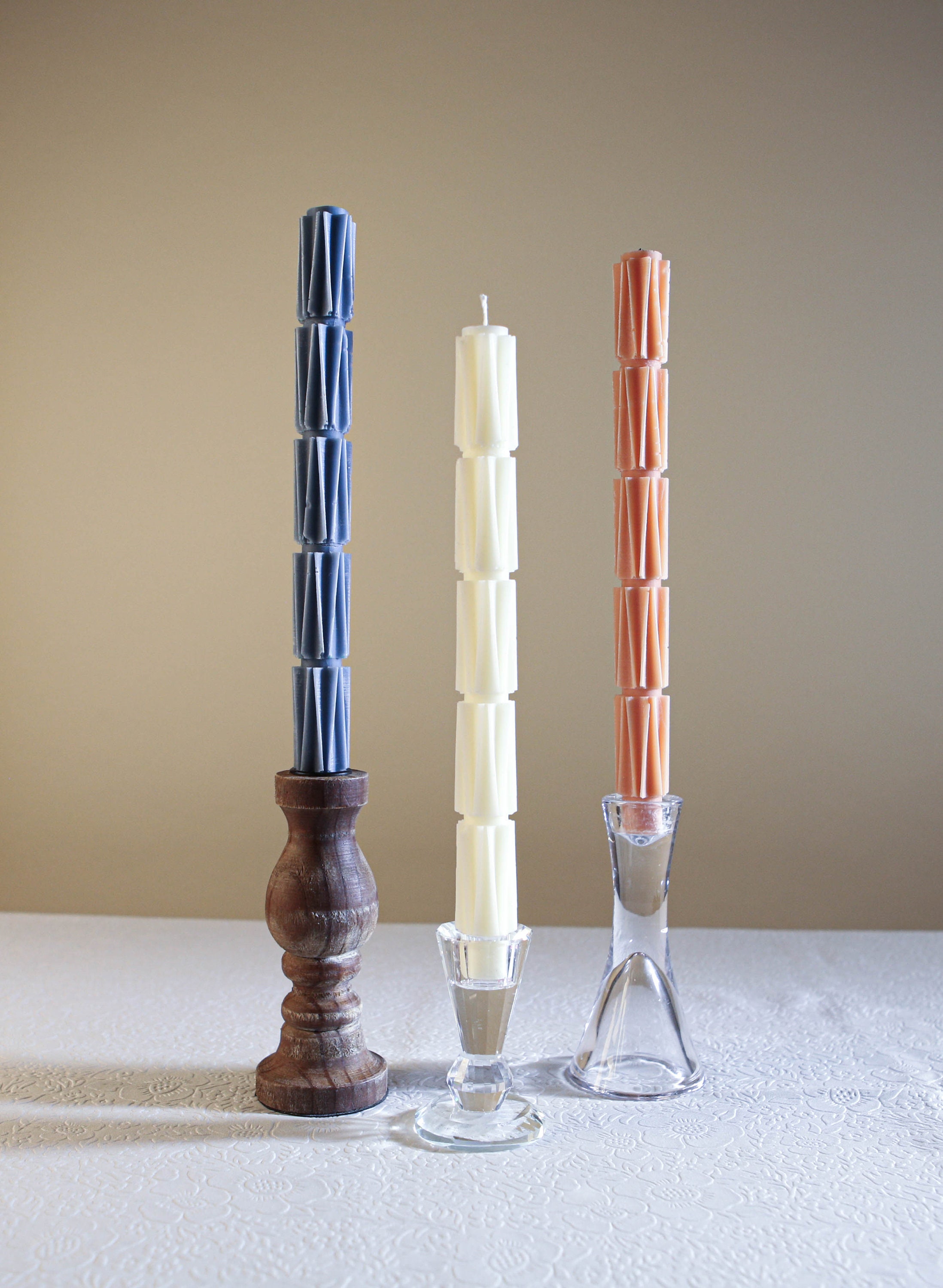 Paire De Bougies Torsadées